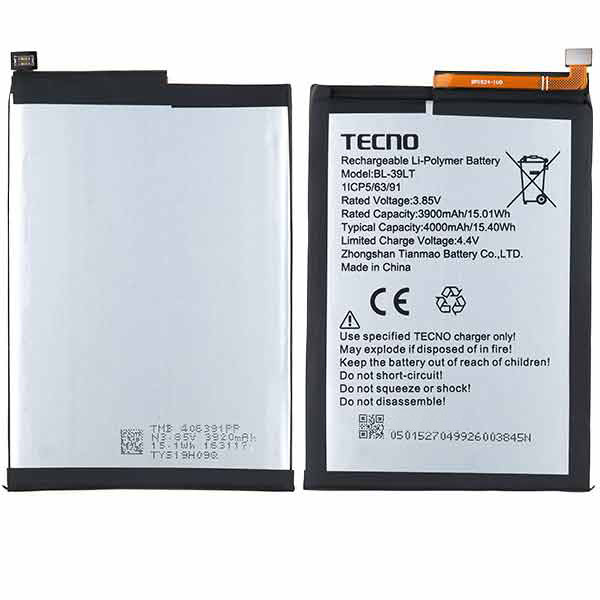 Батарея Tecno BL-39LT Spark 4 KC2, Camon 12 CC7 [Original PRC]